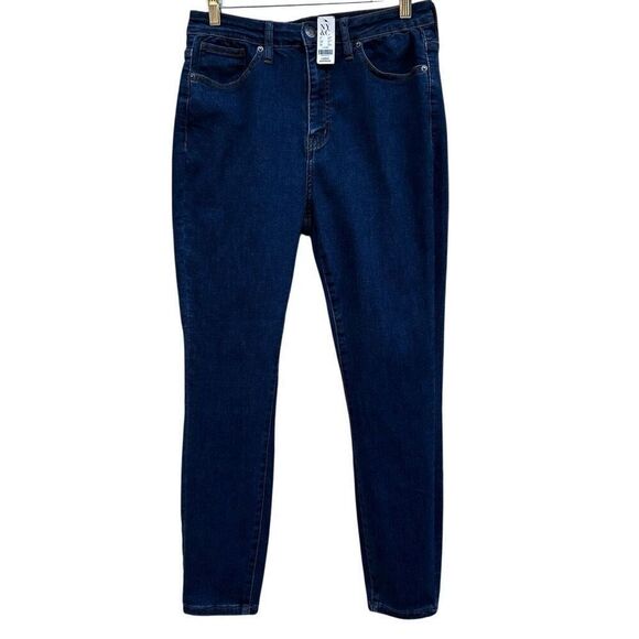 NWT NY&C New York & Co. Denim Jeans Women's Large Blue High Rise Zip Fly Skinny - Picture 3 of 13